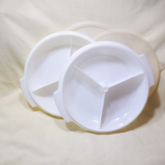 ~Set of 2 ~ TUPPERWARE ~ 3 Compartment Serving / Storage Units with Lids ~ - Picture 1 of 1